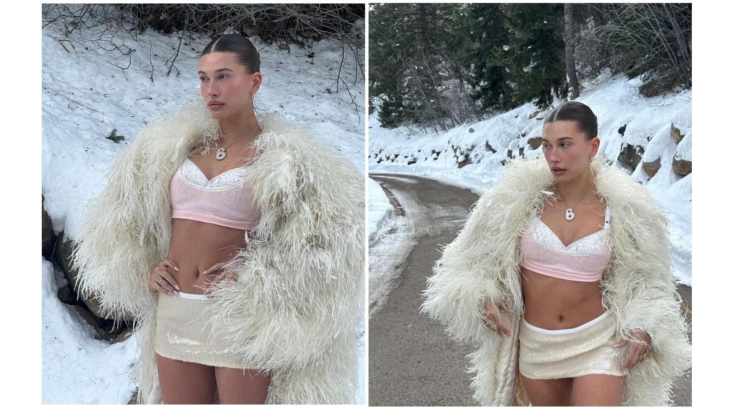 Hailey Bieber Prin Z Pad Ntr O Fust Extrem De Scurt Suceava